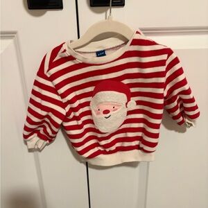 GAP Kids Red and White Santa Sweatshirt